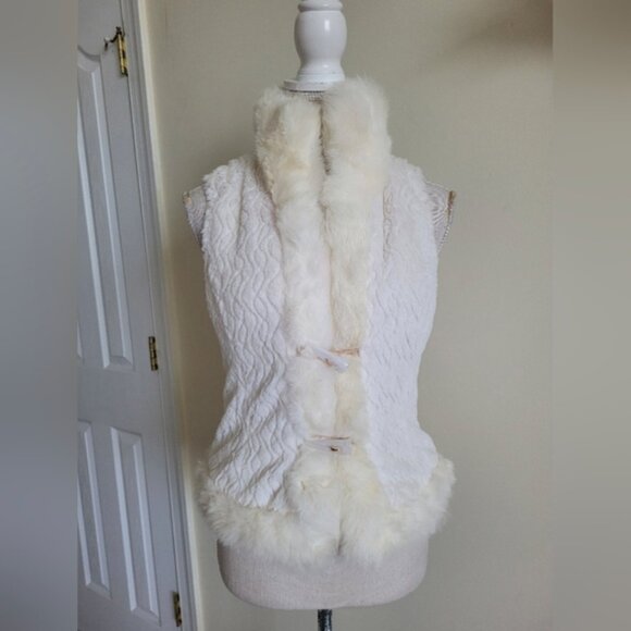 Monoreno Vest  White Trim Real Fur size M - Picture 1 of 6